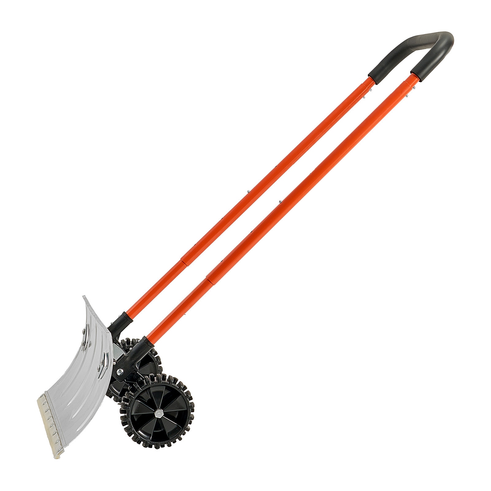 Durable Metal Wheeled Snow Pusher Shovel For Driveway Clearing_voghion.com